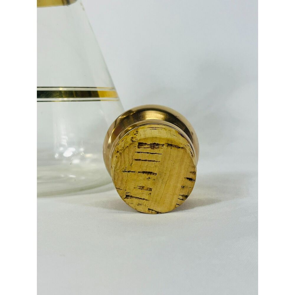 MCM Empress Glass Coffee Pot Carafe 22 KT Gold Decoration Mid Century Pitcher - Picture 5 of 8